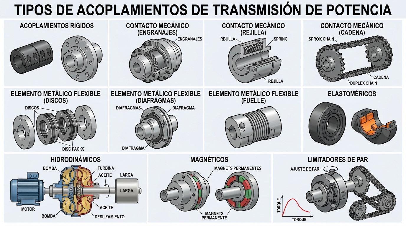Acoplamientos mecánicos motor-carga: principios de funcionamiento.